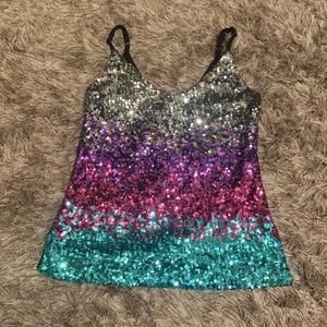 Multicolor sequin stank top